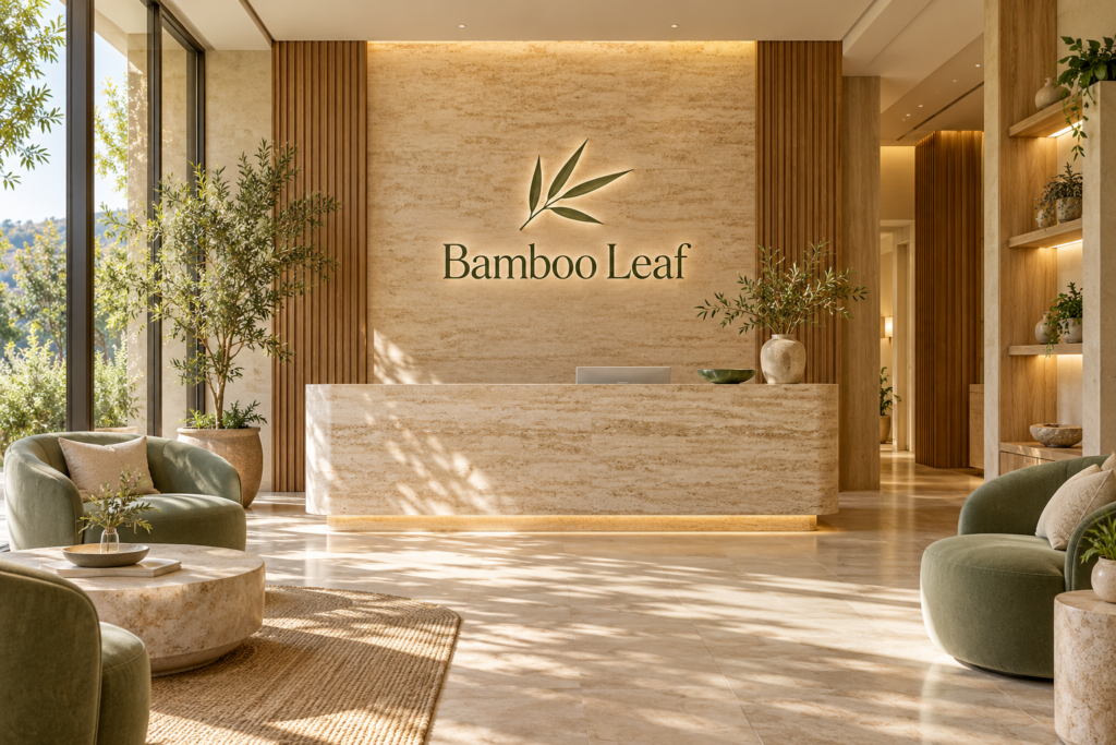 AI illustration of a fictional Bamboo Leaf reception; not actual premises