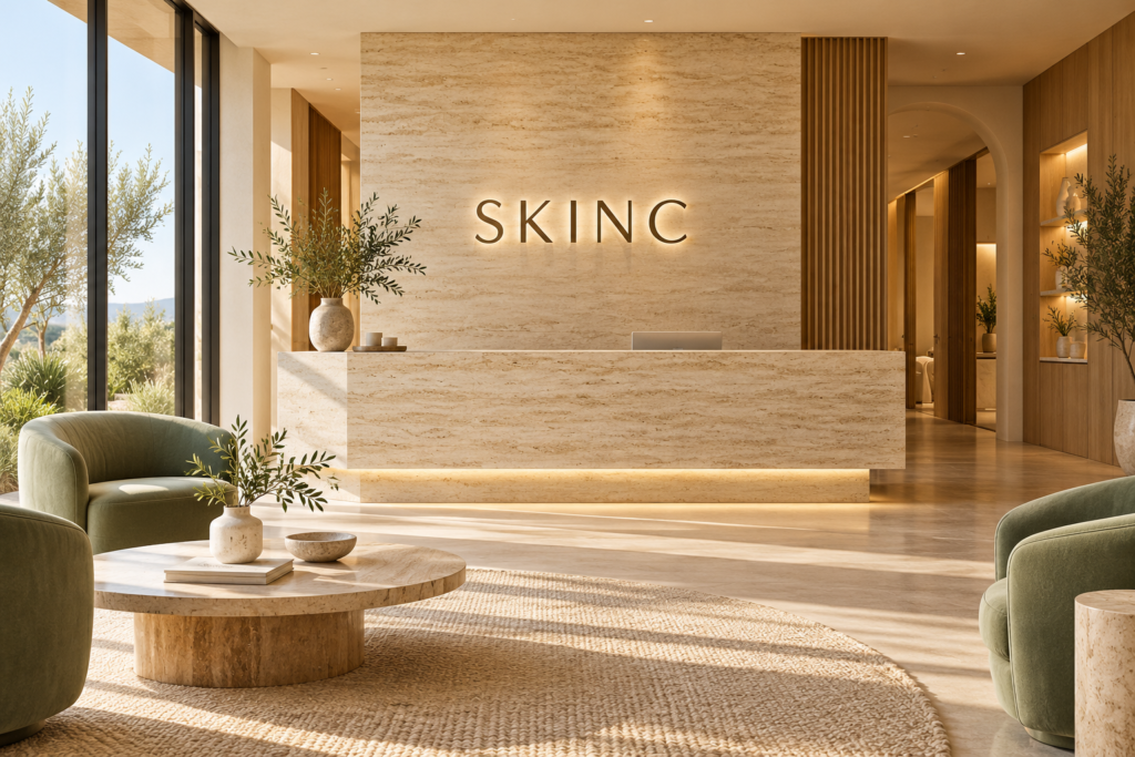 AI illustration of a fictional SKINC reception; not actual premises