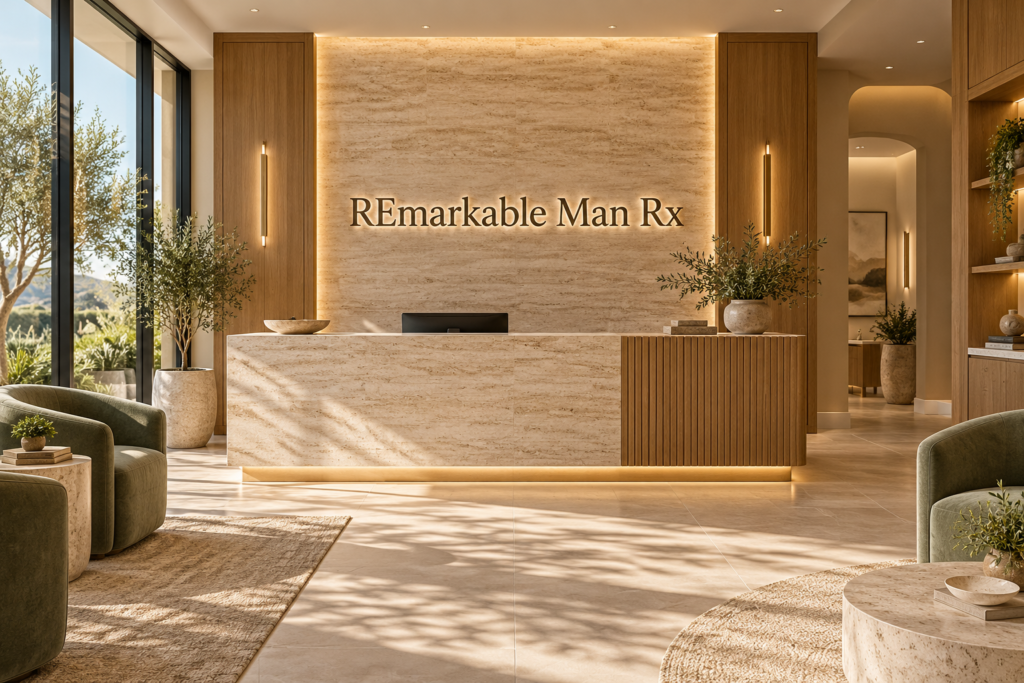 AI illustration of a fictional REmarkable Man Rx reception; not actual premises